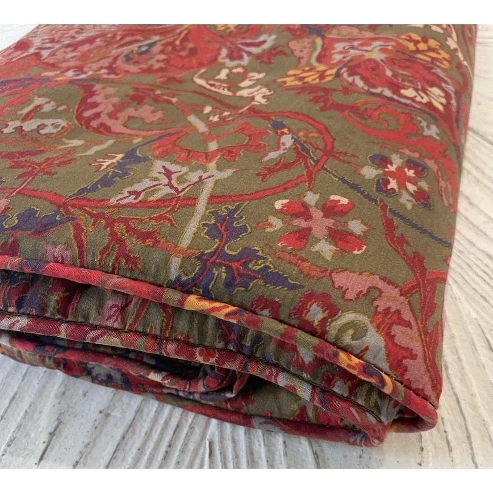 Vintage Ralph Lauren Galahad Red KING Duvet Comforter Cover Bed‎ Sateen Paisley
